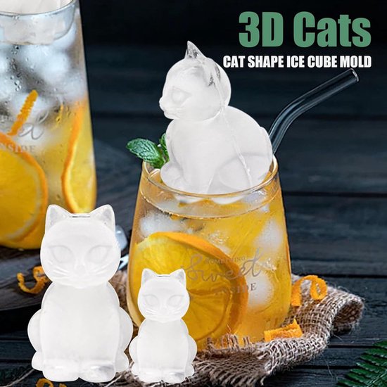 3D Cat Ice Cube Mold - With Integrated Funnel - Silicone for Cocktails & Whisky - Easy De-Moulding - Image 2