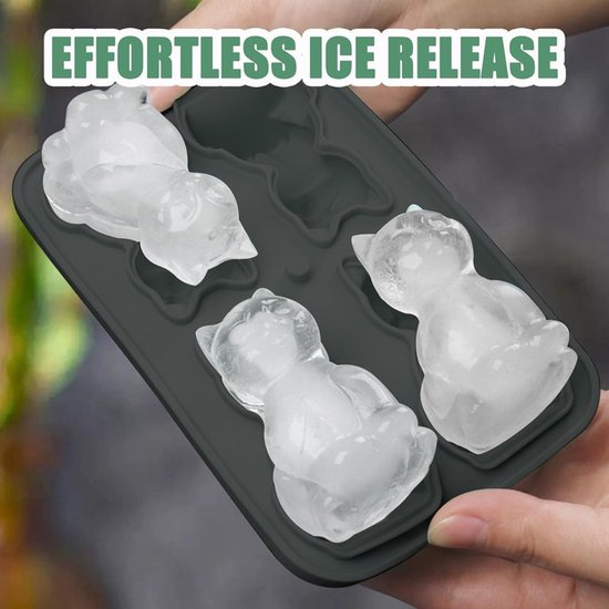 3D Cat Ice Cube Mold - With Integrated Funnel - Silicone for Cocktails & Whisky - Easy De-Moulding - Image 5