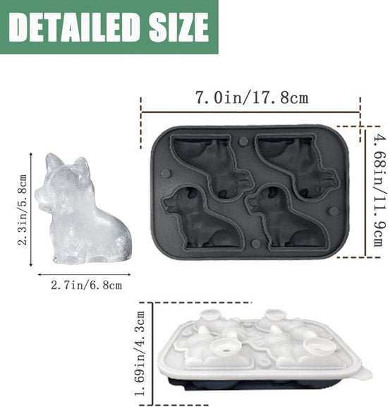 3D Corgi Ice Cube Mold - With Integrated Funnel - Cute Dog Shape - Silicone & Easy De-molding - Image 3