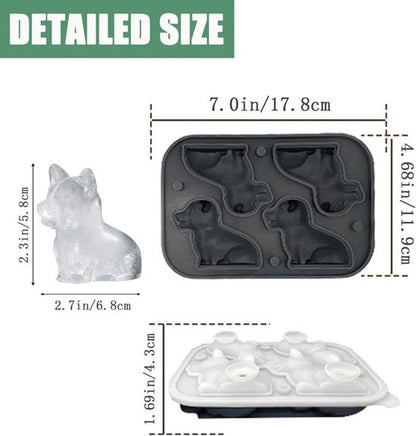 3D Corgi Ice Cube Mold - With Integrated Funnel - Cute Dog Shape - Silicone & Easy De-molding - Image 3