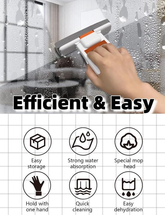 Mini Mop - with 3 replaceable sponges - portable cleaning sponge - can be used wet and dry - handle with squeeze function for one-handed operation - can be used for cleaning bathrooms, kitchens, tiles, etc. - Image 5