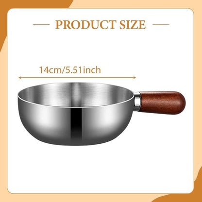 Stainless steel breakfast bowl - Small walnut wood pot for one person - Suitable for fruit salad, yoghurt and muesli (13cm bowl with lid, spoon) - Image 6