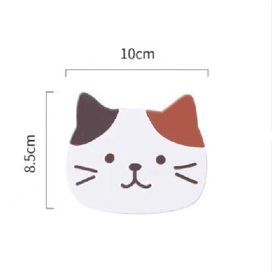 Coasters – Set of 5 – Cute cat design – Made of silicone – Compact, non-slip and heat resistant – Suitable for coffee tables, home use and cafes, also great as a gift for a housewarming or wedding. - Image 4