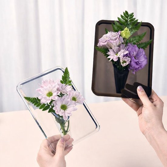 Vase - Minimalist Home Decor Vase - Cute Flower Stand - Photo Frame Style - Acrylic Material - 8 x 6 Inches, Suitable for Tabletop（Transparent Version） - Image 4