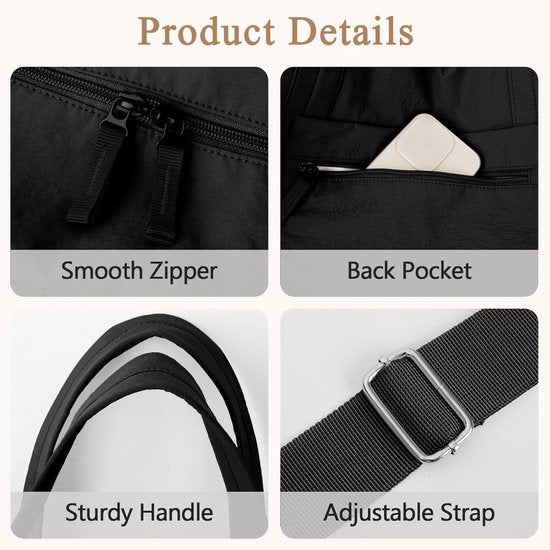 Sports Bag - Waterproof Travel Bag - 24 Liter Carry Bag - Zippered - Lightweight and Durable - Suitable for Gym, Training and Travel（Black） - Image 4