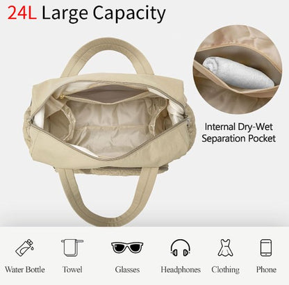 Sports Bag - Waterproof Travel Bag - 24 Liter Carry Bag - Zippered - Lightweight & Durable - Suitable for Gym, Workout & Travel（Khaki） - Image 5