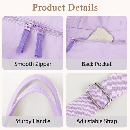 Sports Bag - Waterproof Travel Bag - 24 Liter Carry Bag - Zippered - Lightweight & Durable - Suitable for Gym, Training & Travel（Purple） - Image 4