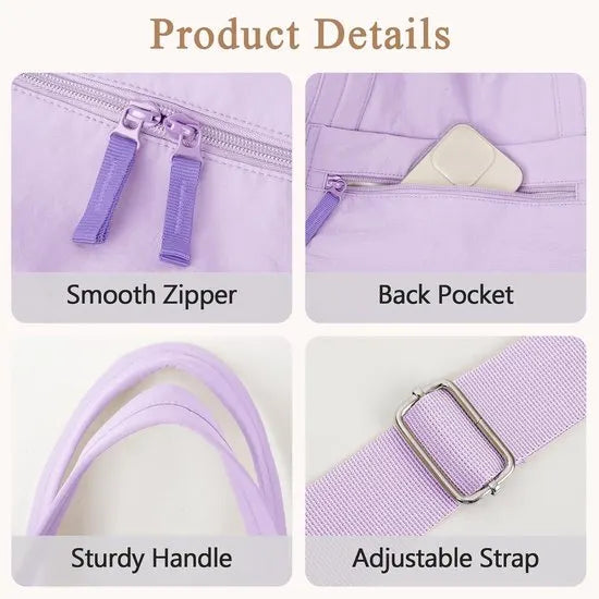 Sports Bag - Waterproof Travel Bag - 24 Liter Carry Bag - Zippered - Lightweight & Durable - Suitable for Gym, Training & Travel（Purple） - Image 4