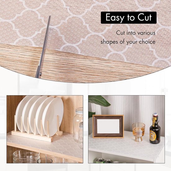 Drawer Mat - Kitchen Drawer Mat - Kitchen Cabinet Shelf Protector - Non-Adhesive, Waterproof EVA Drawer Mat, Easy to Cut to Size for Refrigerator, Cabinet or Chest of Drawers (White, 11.8"W x 78.7"L) - Image 5