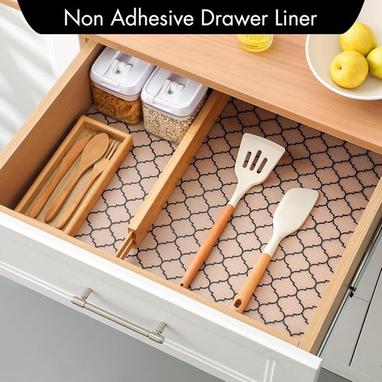 Drawer Mat - Kitchen Drawer Mat - Kitchen Cabinet Shelf Protector - Non-Adhesive, Waterproof EVA Drawer Mat, Easy to Cut to Size for Refrigerator, Cabinet or Chest of Drawers (Black, 11.8"W x 78.7"L) - Image 6