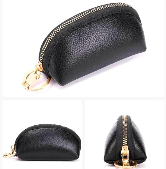 Mini Keychain Pouch/Coin Holder - Key Holder, Coin Organizer, Wallet for Women and Men, Keychain Protector (Black) - Image 3