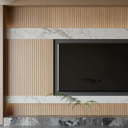 2 Pack Peel and Stick Oak Wood Slat Feature Wall Panels 300x40cm Each | DIY TV Headboard PVC Decor Wall Liner for Interior Wall & Ceiling Makeover（1037B-18） - Image 4