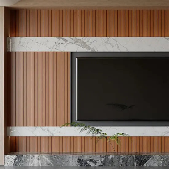 2 Pack Peel and Stick Oak Wood Slat Feature Wall Panels 300x40cm Each | DIY TV Headboard PVC Decor Wall Liner for Interior Wall & Ceiling Makeover（KC-53881） - Image 4