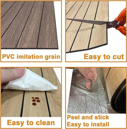 2 Pack Peel and Stick Oak Wood Slat Feature Wall Panels 300x40cm Each | DIY TV Headboard PVC Decor Wall Liner for Interior Wall & Ceiling Makeover（KC-1037C-18） - Image 3