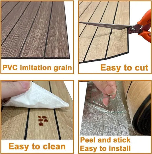 2 Pack Peel and Stick Oak Wood Slat Feature Wall Panels 300x40cm Each | DIY TV Headboard PVC Decor Wall Liner for Interior Wall & Ceiling Makeover（KC-1037C-18） - Image 3
