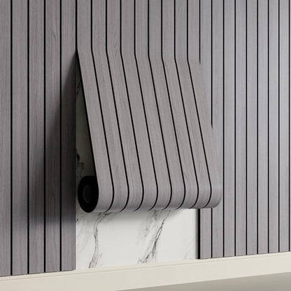 Self-adhesive 3D Wall Panel - Gray Oak Look - PVC Plank 300x40 cm for Wall & Ceiling - Soundproof