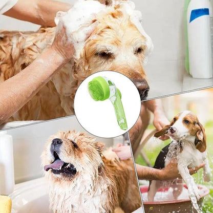 Dog Wash Brush with Soap Dispenser - Long Handle & Soft Massage Head - For Efficient Coat Care - Image 6