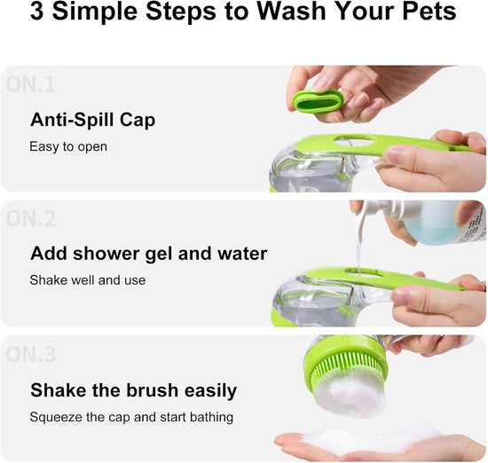 Dog Wash Brush with Soap Dispenser - Long Handle & Soft Massage Head - For Efficient Coat Care - Image 7