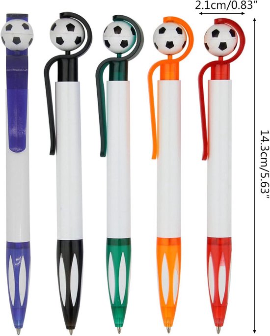 5-Pack Football Ballpoint Pens - Retractable & Non-Slip Grip - 1.0mm Black Ink for Smooth Writing - Image 7