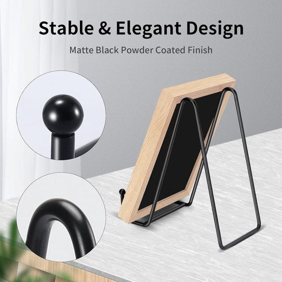 6 Inch Black Metal Display Stands - 3-Pack for Photos, Books & Art - Sturdy Metal Design - Image 2