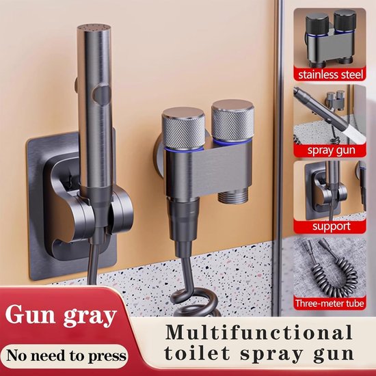 Hand Shower for Toilet & Cleaning - Adjustable Water Pressure & Universal Mounting - For Bathroom, Pets & Plants - Image 2