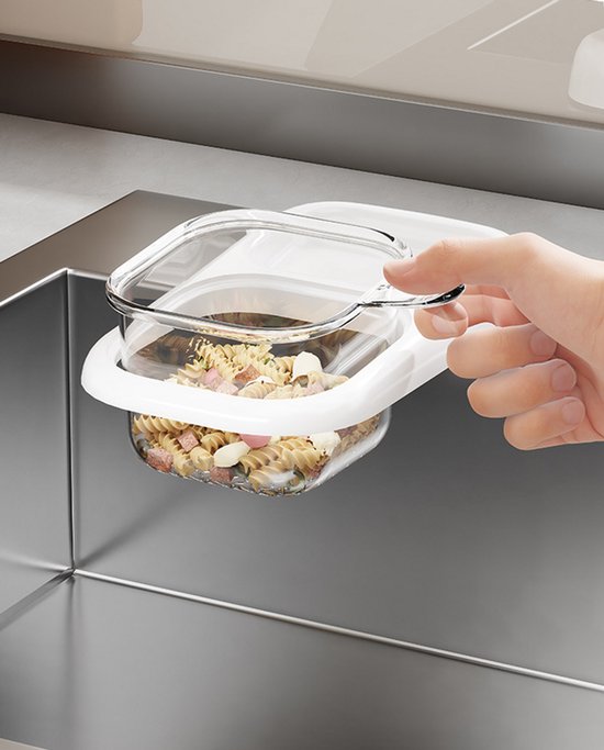Sink Strainer & Drip Rack - With Suction Cup & Removable Strainer Tray - For Vegetables & Food Waste - Red - Image 6