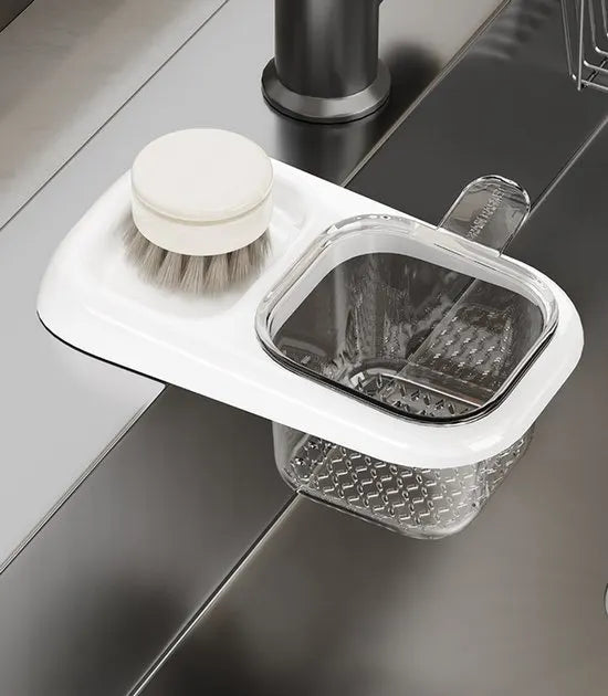Sink Strainer & Drip Rack - With Suction Cup & Removable Strainer Tray - For Vegetables & Food Waste - Black - Image 4
