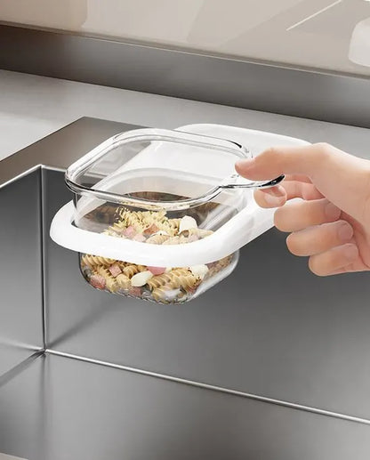 Sink Strainer & Drip Rack - With Suction Cup & Removable Strainer Tray - For Vegetables & Food Leftovers - Beige - Image 6