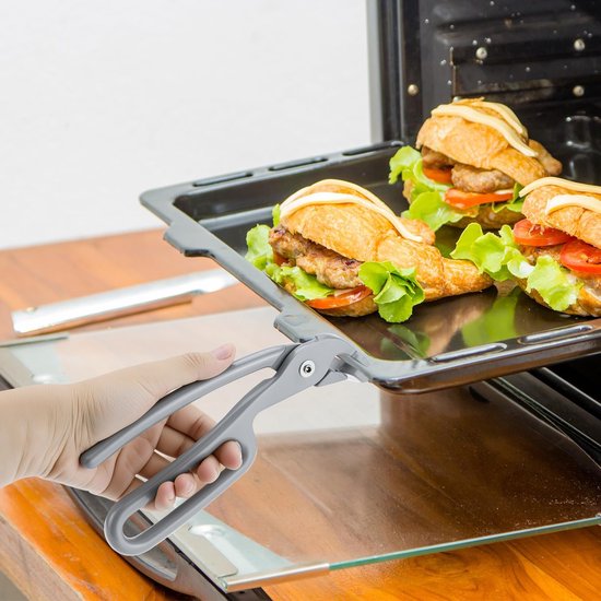 Heat-resistant tongs - Baking tongs - Non-slip plate tongs - Steam tongs - Heat-resistant tongs - Pizza pan tongs - Multifunctional heat-protecting oven tongs - Robust pan tongs made of cast aluminum - Image 4