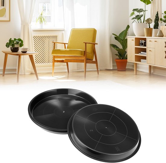 Plant bowls - 6 pieces - Round plant bowls - For flower pots, garden bowls and planters - Black - Image 5