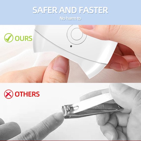 Electric nail clipper - Automatic nail clipper - Safe nail clipper with wireless charging - With LED light and collection container for nail debris - Suitable for children, adults and seniors - Image 2