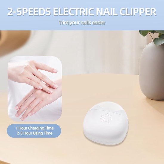 Electric nail clipper - Automatic nail clipper - Safe nail clipper with wireless charging - With LED light and collection container for nail debris - Suitable for children, adults and seniors - Image 3
