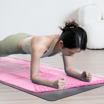 Yoga towel - Yoga towel - Yoga towel - Moisture-regulating and non-slip - Yoga towel - Quick-drying yoga mat fabric - Breathable yoga mat with mesh storage bag - Suitable for hot yoga, pilates and fitness - Pink - Image 4