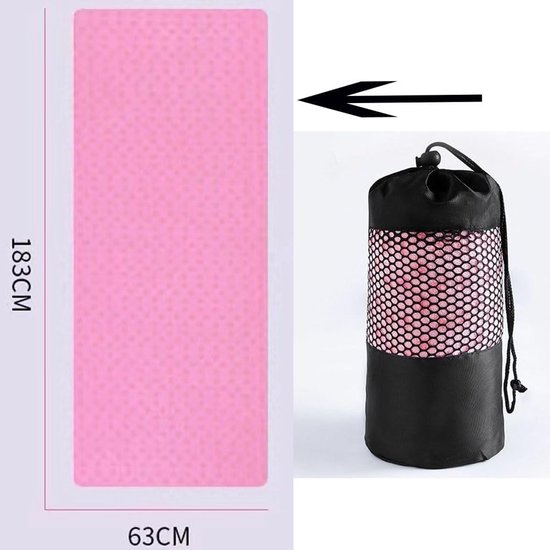 Yoga towel - Yoga towel - Yoga towel - Moisture-regulating and non-slip - Yoga towel - Quick-drying yoga mat fabric - Breathable yoga mat with mesh storage bag - Suitable for hot yoga, pilates and fitness - Pink - Image 5