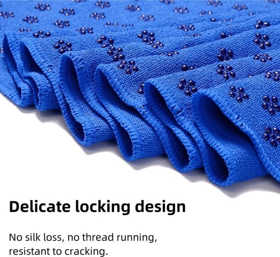 Yoga towel - Moisture-regulating and non-slip - Yoga towel - Quick-drying yoga mat fabric - Breathable yoga mat with mesh storage bag - Suitable for hot yoga, pilates and fitness - Blue - Image 3