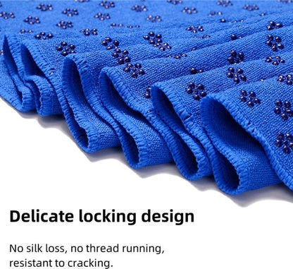 Yoga towel - Moisture-regulating and non-slip - Yoga towel - Quick-drying yoga mat fabric - Breathable yoga mat with mesh storage bag - Suitable for hot yoga, pilates and fitness - Blue - Image 3