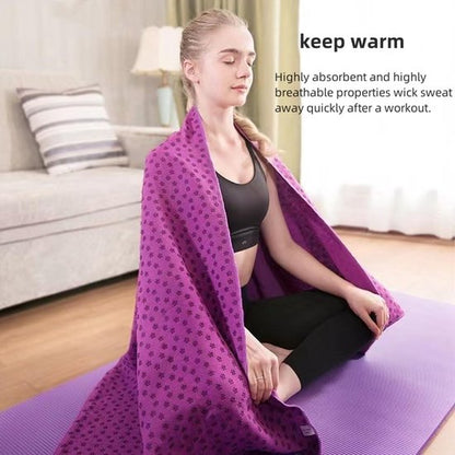 Yoga towel - Yoga towel - Yoga towel - Moisture-regulating and non-slip - Yoga towel - Quick-drying yoga mat fabric - Breathable yoga mat with mesh storage bag - Suitable for hot yoga, pilates and fitness - Purple - Image 2