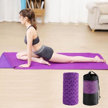Yoga towel - Yoga towel - Yoga towel - Moisture-regulating and non-slip - Yoga towel - Quick-drying yoga mat fabric - Breathable yoga mat with mesh storage bag - Suitable for hot yoga, pilates and fitness - Purple - Image 3