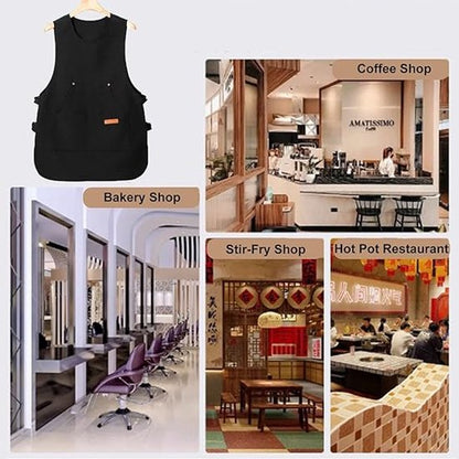 Apron - Vest-style apron - Baking and kitchen tools - Waterproof - Stain-resistant - Unisex - Black - Image 6
