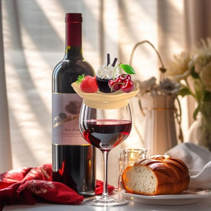 Wine Glass and Snack Tray - 4 Pieces - Draining Silicone Wine Glass and Snack Tray - Non-Slip Lid Coaster - Suitable for appetizers, desserts, family gatherings, and bars - Image 2