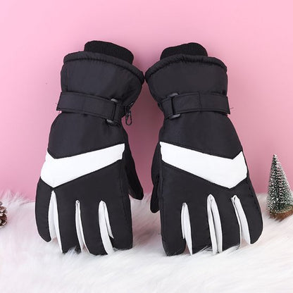 Gloves - Winter ski gloves - Warm gloves - Non-slip, thickened - Waterproof - Suitable for cold weather - Cycling gloves - Sizes S/M - Black and white - Image 2
