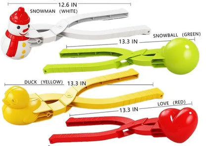 Snowball Maker for Kids | 4 Pieces - Ball/Heart/Duck/Snowman - Safe PP Material | Random Color - Image 2