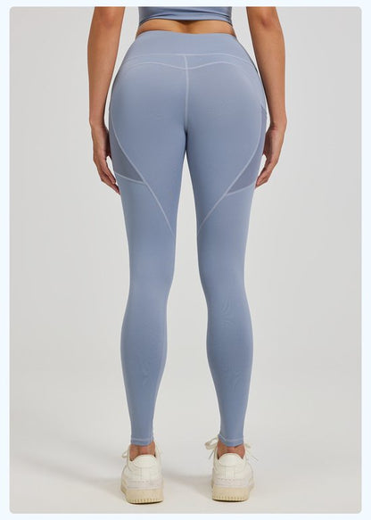 Slim Fit Sports Pants - High Waist Yoga Pants with Side Pockets - Soft and Stretchy Blended Fabric, Breathable and Comfortable - Skinny Fit with Elastic Waist - Suitable for Yoga, Fitness, Walking and Daily Use (Light Blue, Size XL) - Image 3