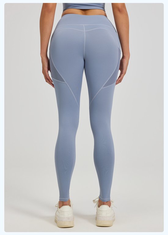 Slim Fit Sports Pants - High Waist Yoga Pants with Side Pockets - Soft and Stretchy Blended Fabric, Breathable and Comfortable - Skinny Fit with Elastic Waist - Suitable for Yoga, Fitness, Walking and Daily Use (Light Blue, Size XXXL) - Image 3