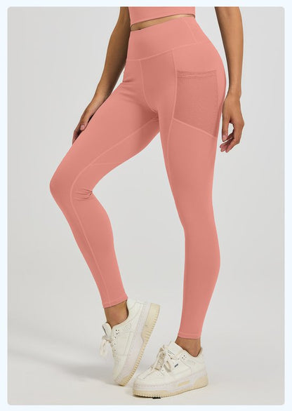 Slim Fit Sports Pants - High Rise Yoga Pants with Side Pockets - Soft and Stretchy Blended Fabric, Breathable and Comfortable - Skinny Fit with Elastic Waist - Suitable for Yoga, Fitness, Walking and Daily Use (Light Pink, Size XL) - Image 5