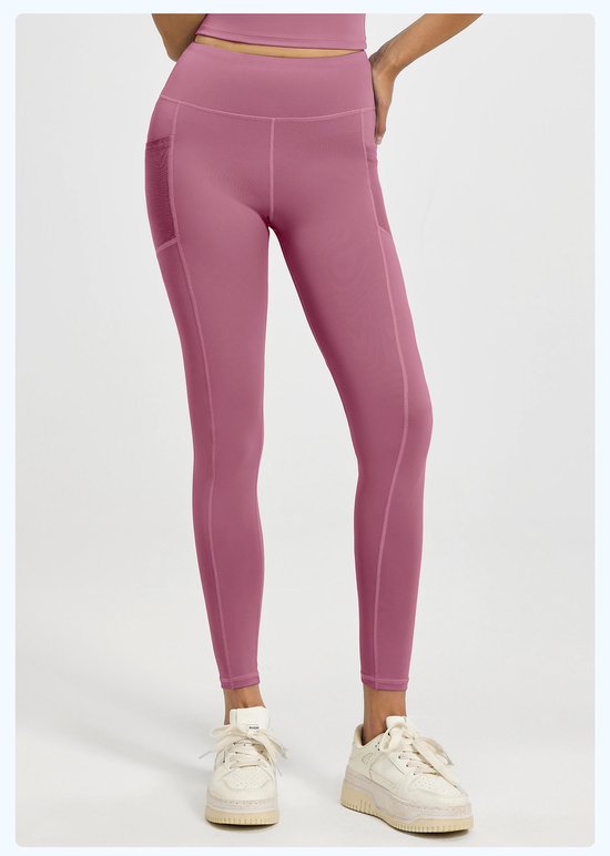 Slim Fit Sports Pants - High Waist Yoga Pants with Side Pockets - Soft and Stretchy Blended Fabric, Breathable and Comfortable - Skinny Fit with Elastic Waist - Suitable for Yoga, Fitness, Walking and Daily Use (Dark Pink, Size XXL) - Image 3