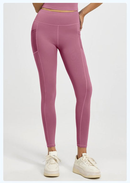 Slim Fit Sports Pants - High Waist Yoga Pants with Side Pockets - Soft and Stretchy Blended Fabric, Breathable and Comfortable - Skinny Fit with Elastic Waist - Suitable for Yoga, Fitness, Walking and Daily Use (Dark Pink, Size XXXL) - Image 3