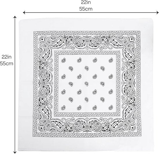 3-Piece Headscarf Set (Square) - Retro Black & White Pattern Headscarf Scarf for Daily Styling, Hairband & Decoration - Image 3