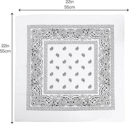 3-Piece Headscarf Set (Square) - Retro Black & White Pattern Headscarf Scarf for Daily Styling, Hairband & Decoration - Image 3