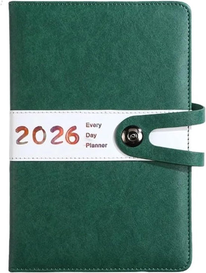 Agenda 2026 adults - Planner - Journal - Organizer - Business - Texture - PU material - A5 format - Vegetable